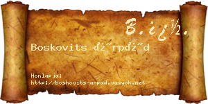 Boskovits Árpád névjegykártya
